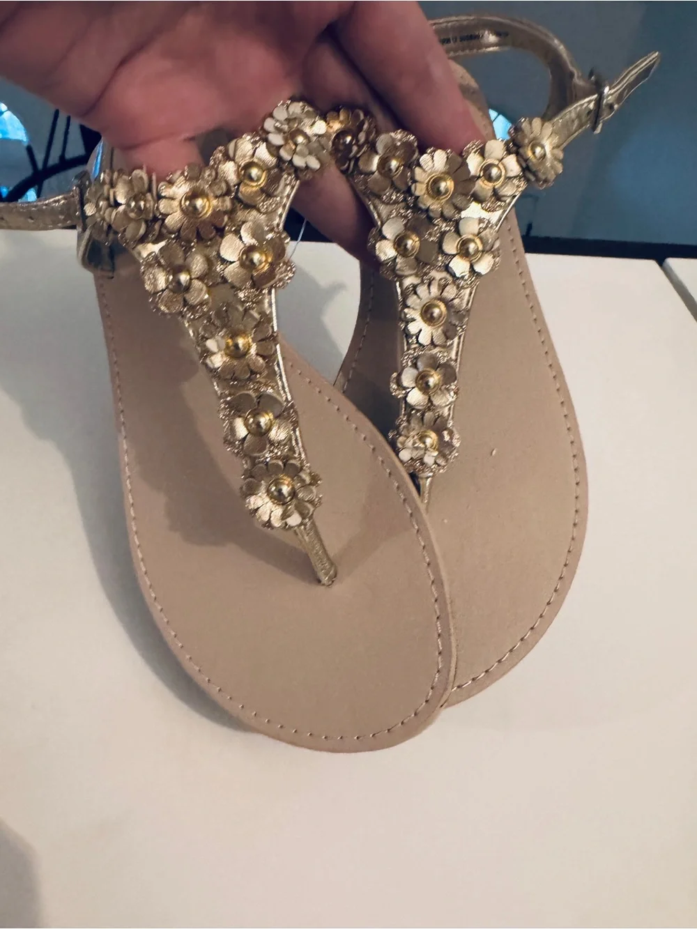 Gold Flower Sandals